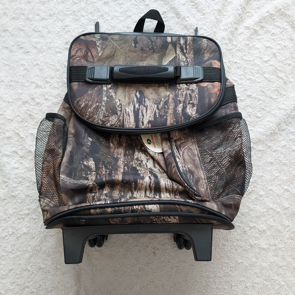 Uline Mossy Oak Camo Rolling Cooler Bag Outdoor Camping Tailgating Beach Picnic